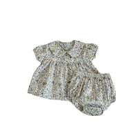 Infants And Girls Orchid Flower Doll Collar Short Sleeve Shirt Set