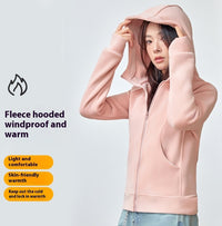 Hooded Sweater Double-sided With Velvet Cardigan Zipper Coat