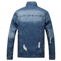 Cotton Denim Jacket With Side Seam Pockets