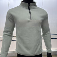 Men's AutumnWinter Stand-Up Collar Half-Zip Fleece Casual Trendy Solid-Color Top