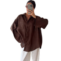Stylish Loose-fitting Long-sleeve Womens Blouse