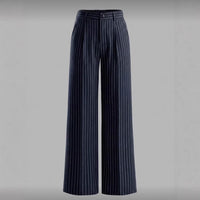Versatile And Minimalist Striped High Waisted Straight Leg Women's Pants