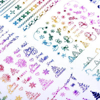 Christmas Laser Snowflake Elk Nail Art Sticker