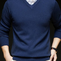 Woolen Sweater Men's Casual Thin V-neck Sweater