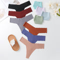 Plus-size Wavy-edged V-shaped Breathable Cotton-crotch Fitness Thong
