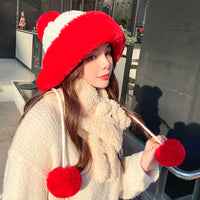 Velvet Thickened Cold And Warm Pure Color Knitted Hat