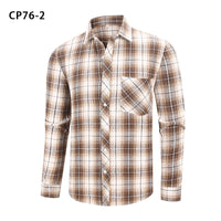 Men's Casual Plus-Size Long-Sleeve Plaid Shirt