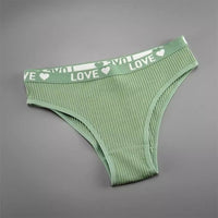 V-shaped Lady's Pure Cotton Ribbed Panties
