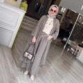 Womens Loose Long Cardigan And Casual Wide-Leg Pants Two-Piece Set
