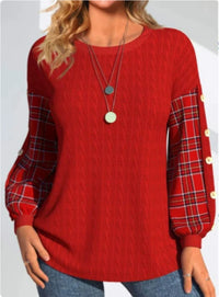 Versatile Casual Autumn And Winter Women's V-neck Printed Top