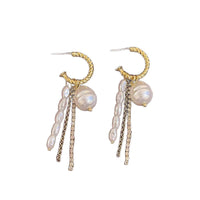 Silver Needle French-style Fashionable Geometric C-shaped Tassels Natural