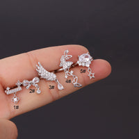 Bow Feather Fashion Zircon Ear Cuffs Simple Temperament