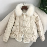 Down Jacket Short Loose Fashion Retro Patchwork Coat