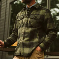 3D Digital Stereo Plaid Printed Men's Warm Jacket