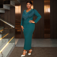 Plus-size Womens Tassel And Beaded Dress