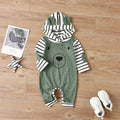 Children's Boy's Romper Long-sleeved Polka Dot Hooded Long Climbing Jumpsuit