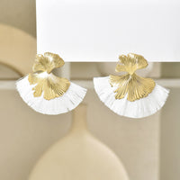 Luxury Retro-chic Fan-shaped Statement Earrings With Geometric Tassels