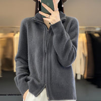 Leisure Lazy Double Zipper Sweater Loose Knitted