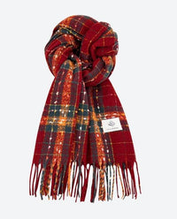 Autumn And Winter Warm Versatile Atmosphere Christmas Red Grid Scarf For Women
