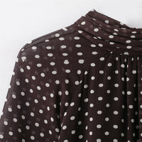Polka Dot Long-Sleeve Shirt With Bow