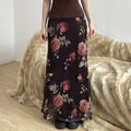 Women's Soft Printed Mesh Midi Skirt