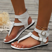 Korean Style Summer New Low Heel Flip Toe Roman Women's Shoes