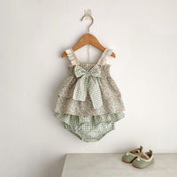 Baby Girl Cotton Baby Bloomer Floral Two-piece Sling