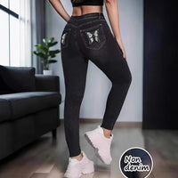 Bootcut Yoga Capri Pants With A Butt-lifting Effect Styled Like Denim Leggings