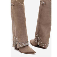 Women's Frosted Rivet Pantyhose Boots