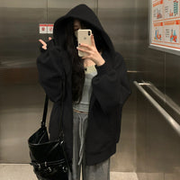 Women's Sweater Fleece Zipper Cardigan Hooded Coat