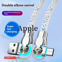 Double Bend Rotating Blue And White Porcelain Type-c Fast Charge Data Cable
