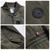 Season Multi-pocket Letter Embroidered American Pilot Coat