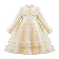 Girl's Dress Western Style Tulle Tutu Long Sleeve