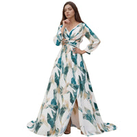 Womens Fashion Backless Long-sleeve Dress