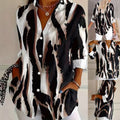 Fashionable And Elegant Printed V-Neck Top For Women