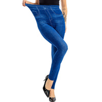 Seamless Denim-look Leggings With Ultra-stretch And A Built-in Butt-lifting Design