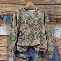 European And American Printing Long Sleeve Casual Top Autumn Winter Sweater
