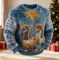Womens Autumn Winter Christmas Cartoon Puppy Crew-Neck Sweatshirt