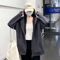 Hooded Loose All-matching Zipper Cardigan Sweater