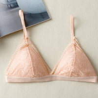 Lace Sexy Bra French Triangle Cup Opaque Single-breasted
