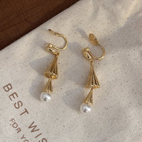 Long Wind Chime Pearl Mosquito Coil Plate Ear Clip