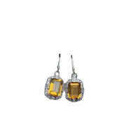 Silver Inlaid Pliers Natural Citrine Eardrops