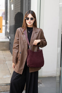 Matte Cowhide Niche Shoulder Crossbody Bag