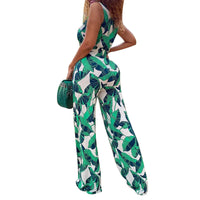 Women's Fashion Suspenders Chest-wrapped Printed Jumpsuit
