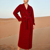 Extended Over-the-knee Double-sided Woolen Coat Women's Coat