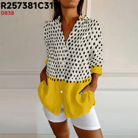 Long Sleeve Button Shirt Floral 3D Printed Women Blouse