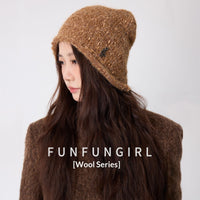 Letter Wool Yarn Warm Ear Protection Knitted Hat
