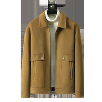 Spring New Casual Knitted Polo Collar Jacket Men