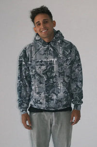 Men's Hooded Printed Slim Fit Double Hood Sweatshirt