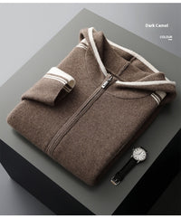 Men's Cardigan Hooded Color Matching Suit